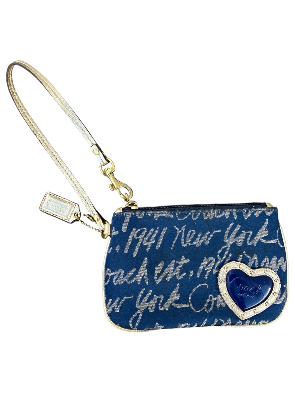 Coach Barrett Poppy Canvas Sneakers 11 Blue Gold Wristlet Wallet 1941 Bundle REA - Picture 12 of 16